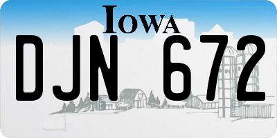 IA license plate DJN672