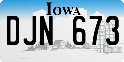 IA license plate DJN673