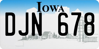 IA license plate DJN678