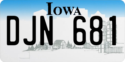 IA license plate DJN681
