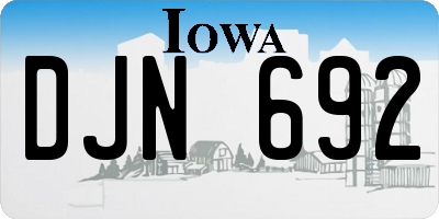IA license plate DJN692
