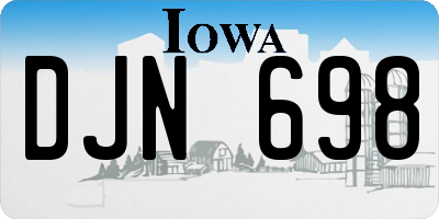 IA license plate DJN698