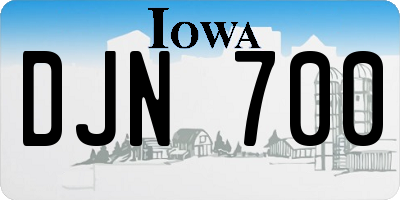IA license plate DJN700