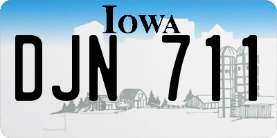 IA license plate DJN711