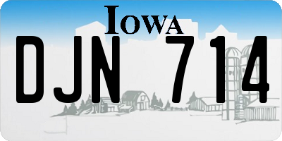 IA license plate DJN714
