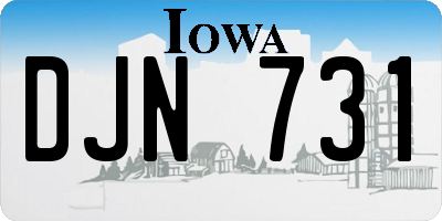 IA license plate DJN731