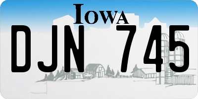 IA license plate DJN745