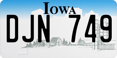 IA license plate DJN749