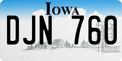 IA license plate DJN760