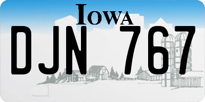 IA license plate DJN767