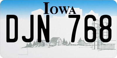 IA license plate DJN768