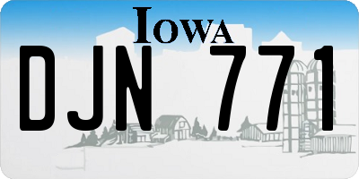 IA license plate DJN771