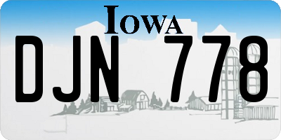 IA license plate DJN778