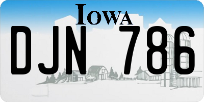IA license plate DJN786