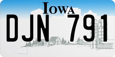 IA license plate DJN791