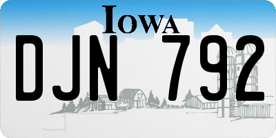 IA license plate DJN792