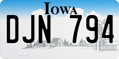 IA license plate DJN794