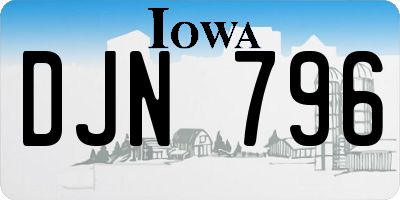 IA license plate DJN796