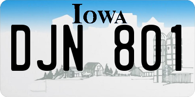 IA license plate DJN801