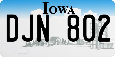 IA license plate DJN802