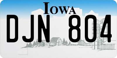 IA license plate DJN804