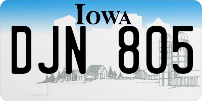 IA license plate DJN805