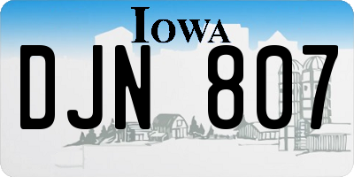 IA license plate DJN807