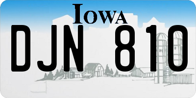 IA license plate DJN810