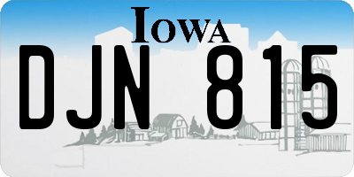 IA license plate DJN815
