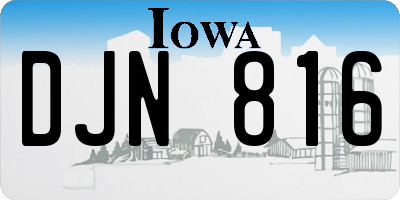 IA license plate DJN816