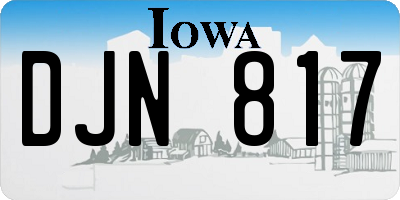 IA license plate DJN817