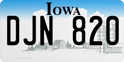 IA license plate DJN820