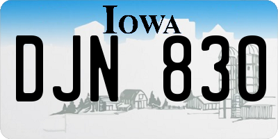 IA license plate DJN830