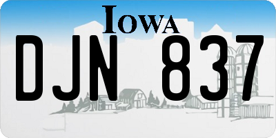 IA license plate DJN837