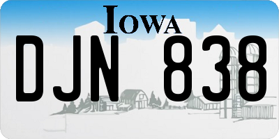 IA license plate DJN838