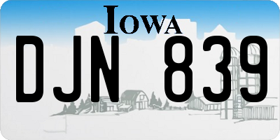 IA license plate DJN839
