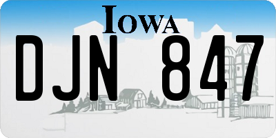 IA license plate DJN847