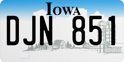 IA license plate DJN851
