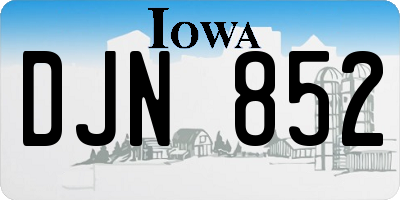 IA license plate DJN852