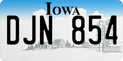 IA license plate DJN854