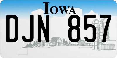 IA license plate DJN857