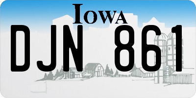 IA license plate DJN861
