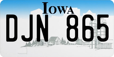 IA license plate DJN865