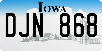 IA license plate DJN868