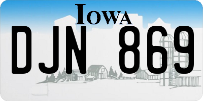 IA license plate DJN869