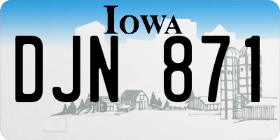 IA license plate DJN871