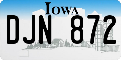 IA license plate DJN872