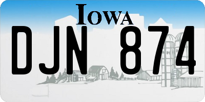 IA license plate DJN874