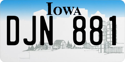 IA license plate DJN881
