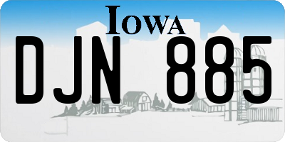 IA license plate DJN885